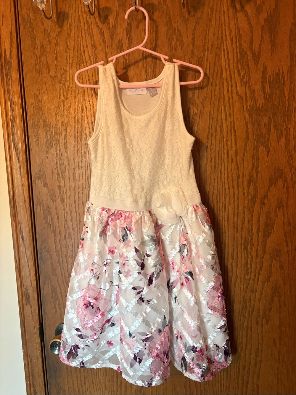 Place Tank Dress with Pink Floral Skirt